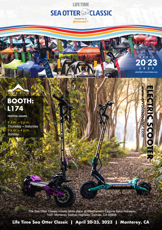 ARVALA SCOOTER TO SHOWCASW THE BEST ELECTRIC TAT TYRE SCOOTER FOR ADULTS WITH APP-CONTROLLED FUNCTION AT SEA OTTER CLASSIC 2023